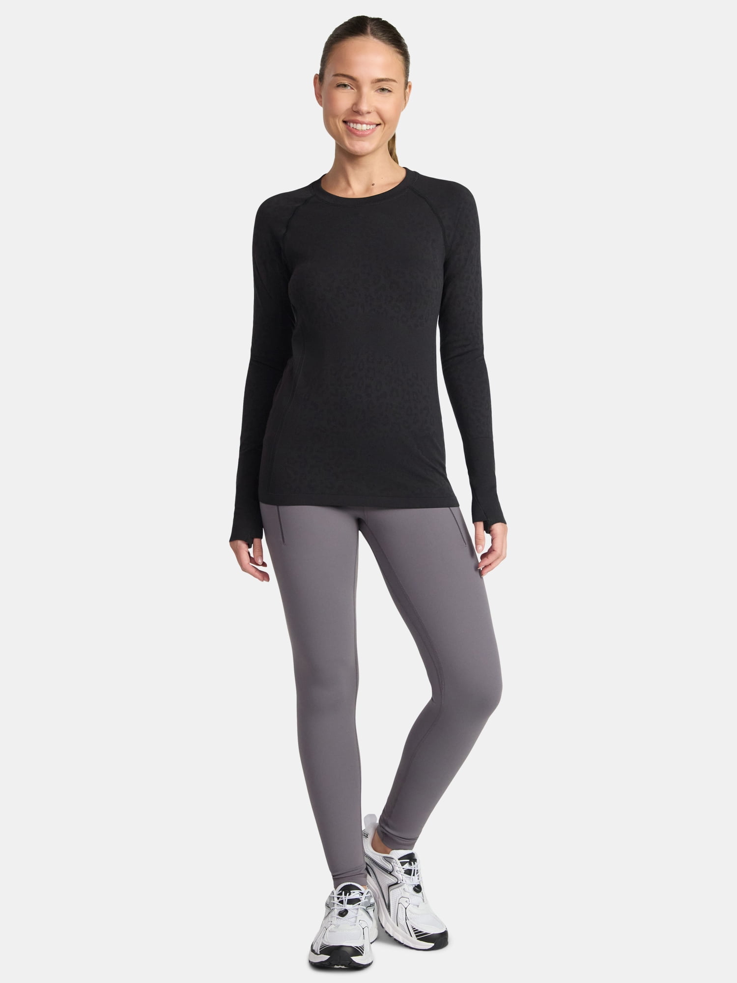 Avia Women's Seamless Tee with Long Sleeves, Sizes XS-XXXL