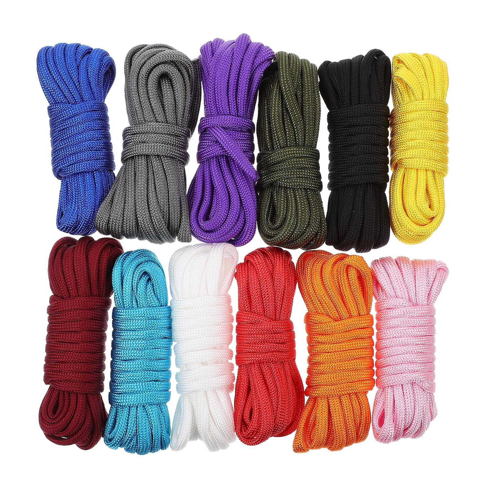 HOMEMAXS 12 Rolls of Camping Ropes Outdoor Tent Ropes Umbrella Cords  Braided Ropes
