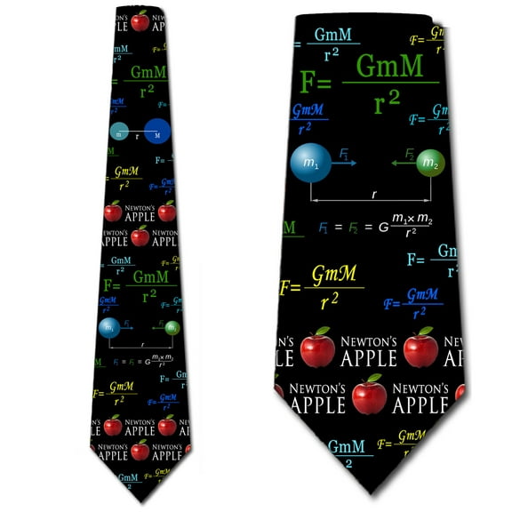 Newton's Apple - Black Necktie Mens Tie by Three Rooker