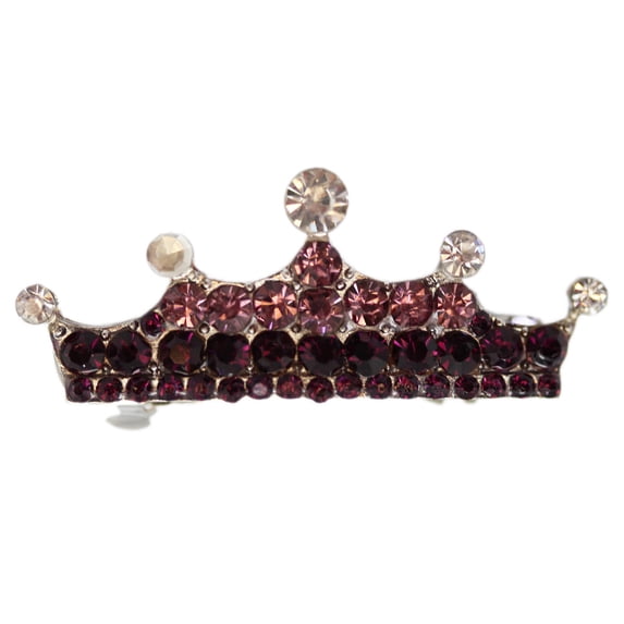 Purple Rhinestone Princess Tierra French Barrette Hair Clip