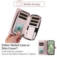 thumbnail image 7 of Furiet Wallet Case for Google Pixel 7A 5G 2023 & Detachable Wrist/Crossbody Shoulder Strap Card Slots Zipper Purse, Luxury PU Leather Card Holder Stand Cell Phone Cover for Pixel7A A7 Women Rose Gold, 7 of 7