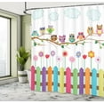 thumbnail image 5 of Ambesonne Owls Shower Curtain, Bird on Branch Sunny Day, 69"Wx84"L, Multicolor, 5 of 5