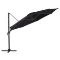 thumbnail image 4 of CorLiving 11.5ft Deluxe Tilting and Rotating Offset Patio Umbrella with Aluminum Frame and Durable Canopy, Black, 4 of 11