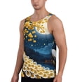 thumbnail image 2 of Fotbe Moonlit Golden Tree Peacock Pattern Men's Quick Dry Workout Tank Top Gym Muscle Tee Fitness Bodybuilding Sleeveless T Shirt Breathable Workout Shirt-Medium, 2 of 9