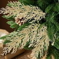 thumbnail image 5 of Realistic Artificial Flowers,Blue Artificial Cedar Spray Picking Artificial Cedar Branches Dry Christmas Flower Picking Christmas Tree Wreaths Winter Seasonal Flower Arrangement Holiday Decoration, 5 of 9