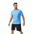 thumbnail image 4 of Pinspark Men's Rash Guard Swim Shirt UPF50+ Sun Protection Quick Dry Athletic Water Shirts for Men Surf Hiking Blue L, 4 of 7