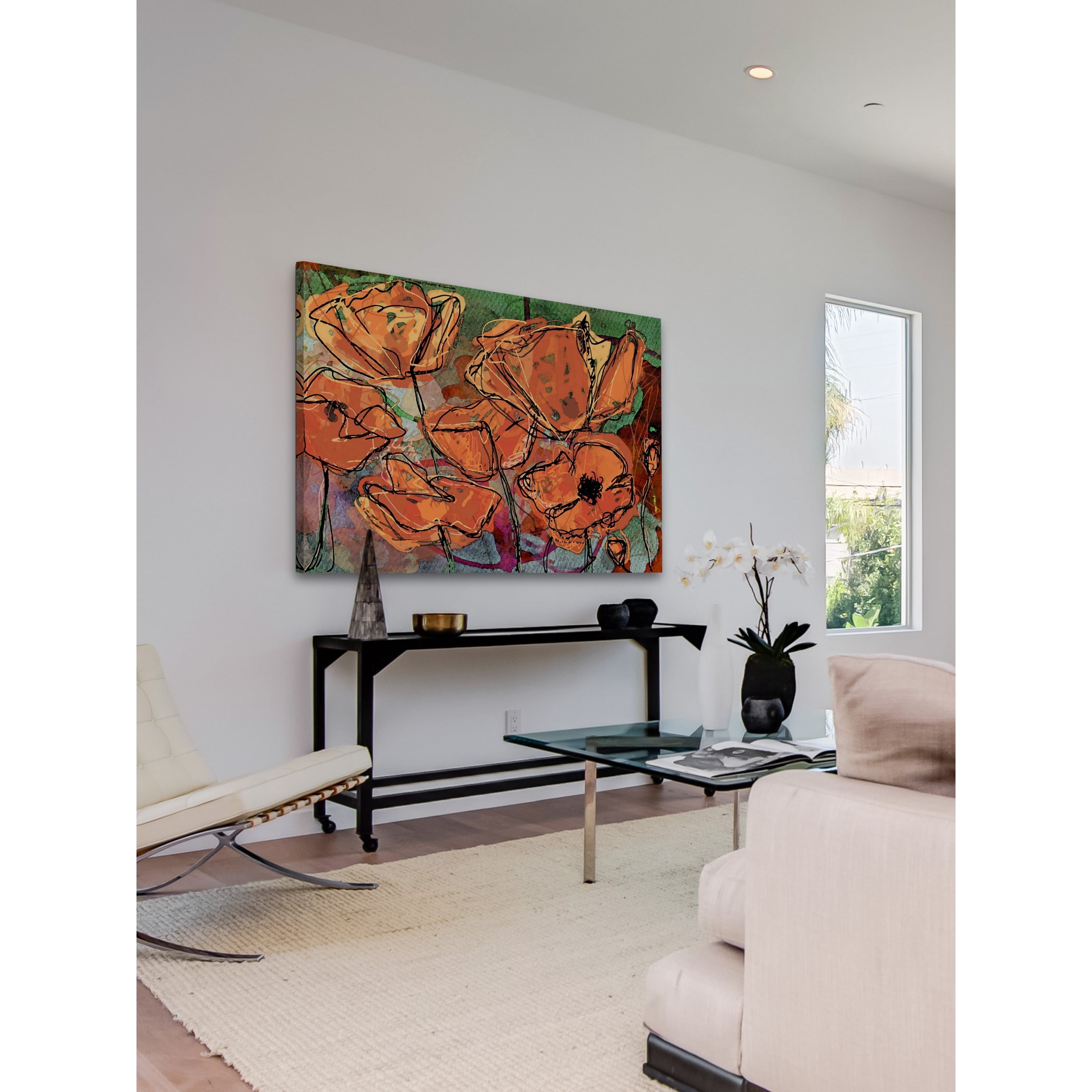 Sketch Cadmium Orange Painting Print on Wrapped Canvas