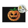 thumbnail image 4 of XMXT Woven Placemats Set of 4, Crazy Pumpkin Ghost Faces Stain Resistant Table Runner Anti-Skid Place Mats for Dining Table, 12 x 18 inches, 4 of 6
