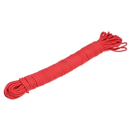 

Polypropylene Rope Braid Cord 15M/49.2ft 1/8 Red for Indoor Outdoor Camping Clothes Line