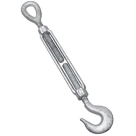 Galvanized Turnbuckles - 1/2 x 6-Inch Galvanized Hook & Eye Turnbuckle