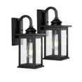thumbnail image 2 of JONATHAN Y Cary 5.9" 1-Light Iron/Glass Traditional Modern Lantern LED Outdoor Sconce, Black (Set of 2), 2 of 9