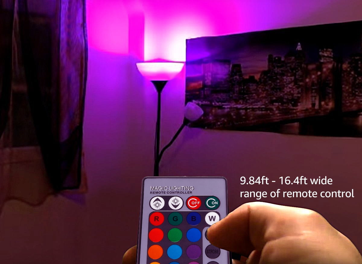 6 Pack RGB Color Changing LED Floodlight Bulb Kit, 3W Multi-Color LED MR16 Light Bulbs with GU5.3 Base & 2 IR Remote Controllers, Silver Finish