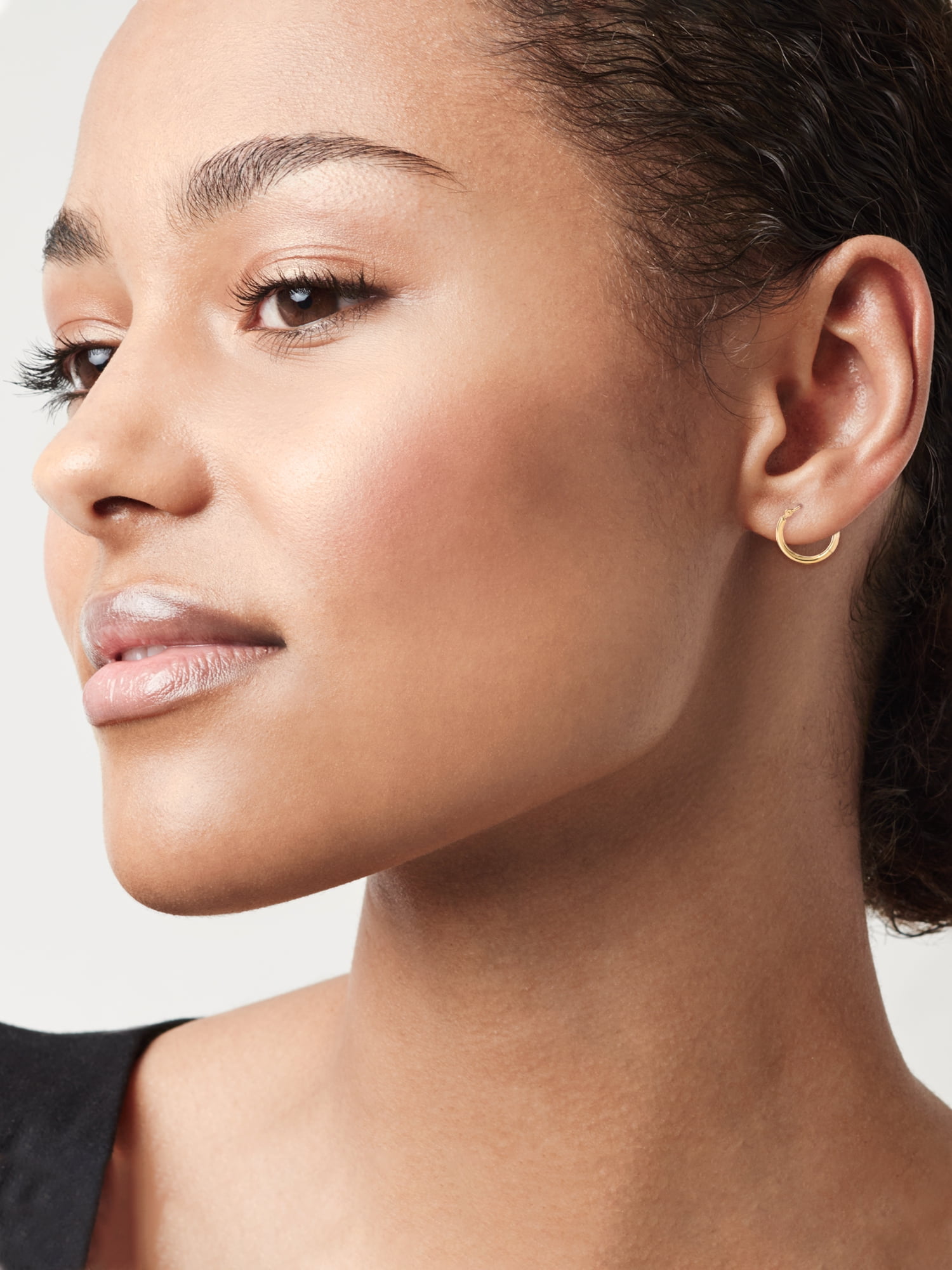 Brilliance Fine Women's Polished Hoop Earrings, 14K Yellow Gold