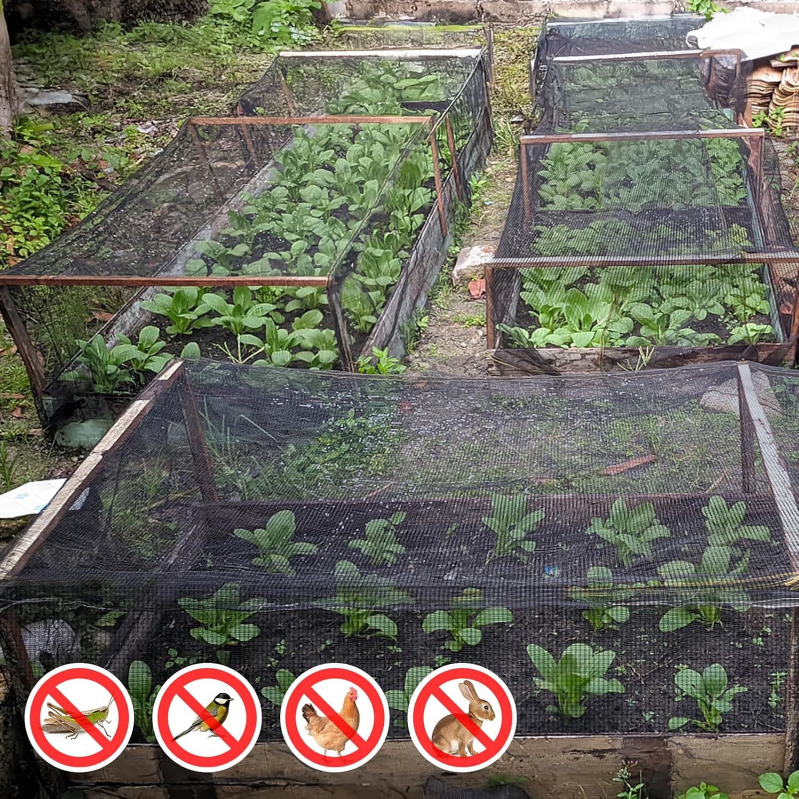 OIUR Garden Mesh Netting Breathable Bird Net Barrier Mosquito Insects Proof Netting Screen for Plants Vegetables Patios Balconies Terrace