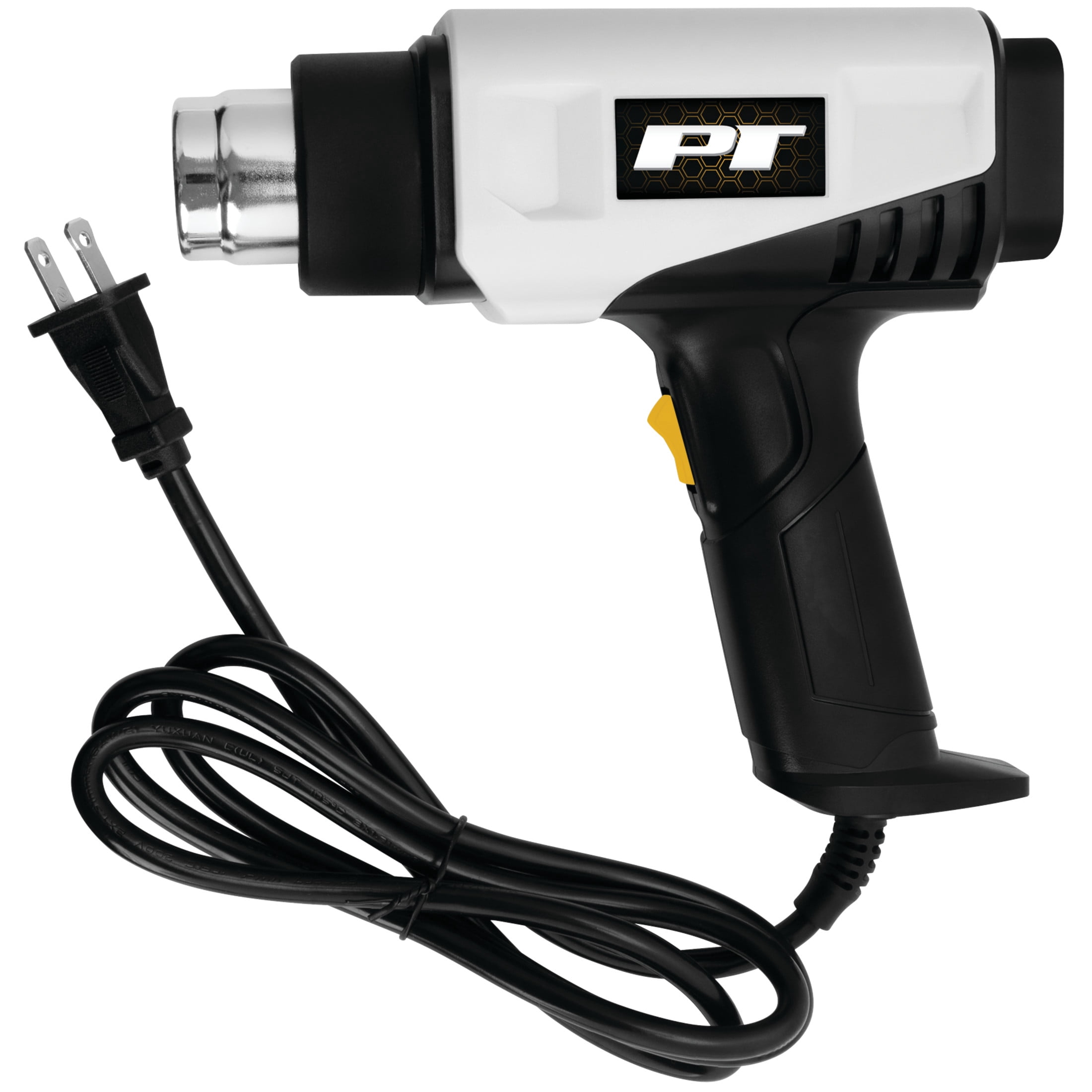 Performance Tool W7734 1800W Compact 2-Speed Heat Gun - Electronic Repair, Heat Shrink, 662/ 1202 Degrees F, Nozzle Adapters, Craft Gun, White/Black