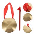 thumbnail image 3 of 1 Set Traditional Percussion Instrument Chinese Gong Hand Gong with Hammer (Golden), 3 of 5