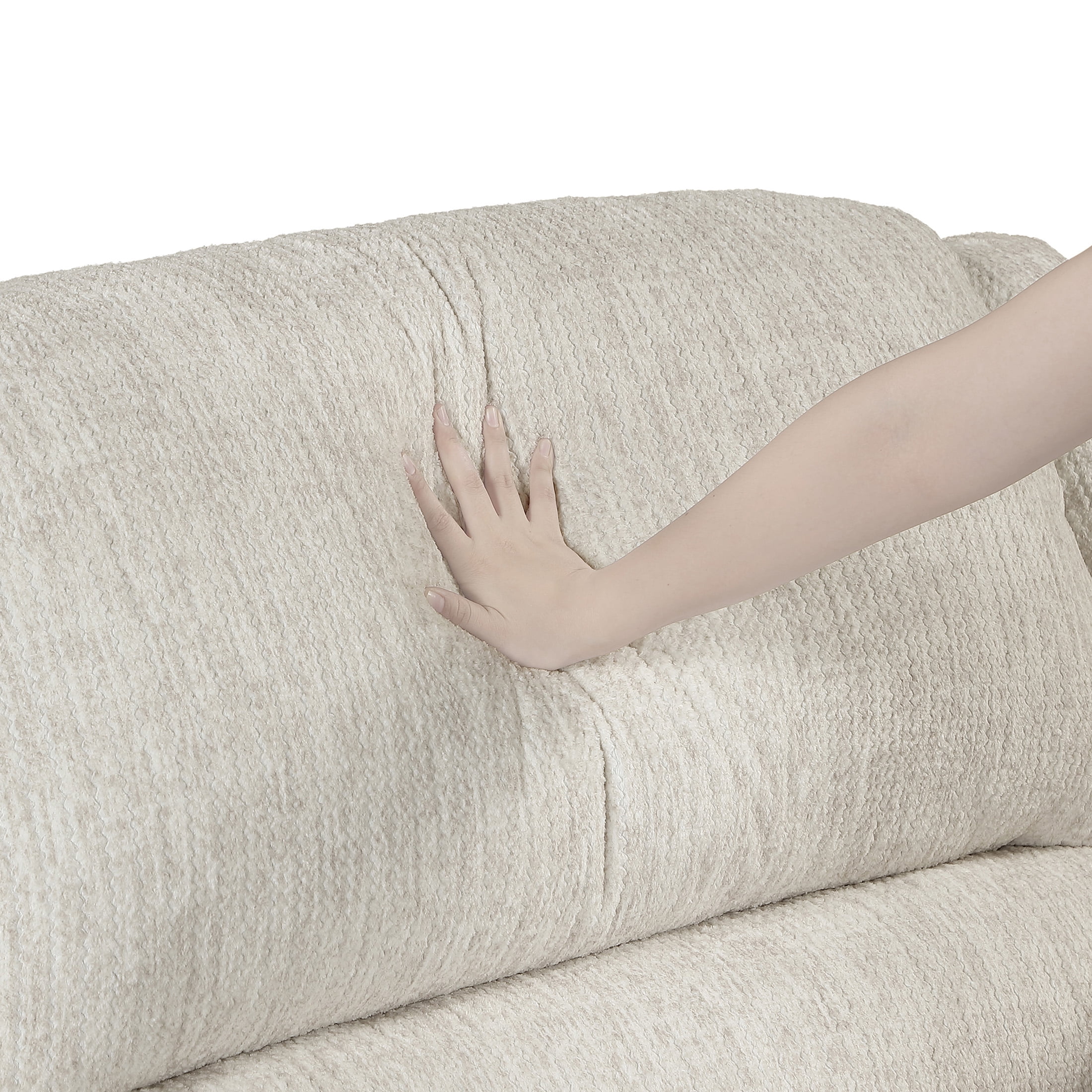 OakvillePark Modenza Microfiber Manual Double Reclining Love Seat, Vanilla-Beige