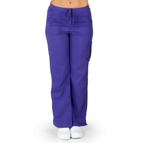 Ultra Soft Medical Nurse Uniform Womens Junior Fit Cargo Pocket Scrub Pant, 36169 36172-XX-Small (Purple)