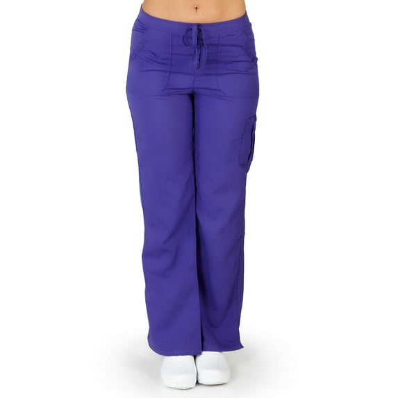 Ultra Soft Medical Nurse Uniform Womens Junior Fit Cargo Pocket Scrub Pant, 36169 36172-XX-Small (Purple)