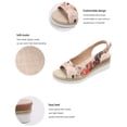 thumbnail image 6 of Espadrilles for Women Peep Toe Retro Floral Print Wedge Sandals Casual Slingback Heels Summer Casual Dress Shoes Red Size 7, 6 of 9