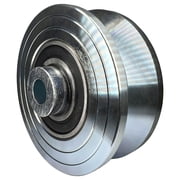3.5 Inch V-Groove Gate Wheel Solid Steel V Track Caster Chrome