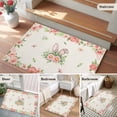 thumbnail image 5 of Entryway Rug 2'x3', Pink Floral Easter Small Rug for Kitchen Bathroom Door Mat Indoor Entrance, Spring Flowers Elegant Pastoral Non-Slip Area Rugs Floor Mats Carpet Front Door Rugs, 5 of 8