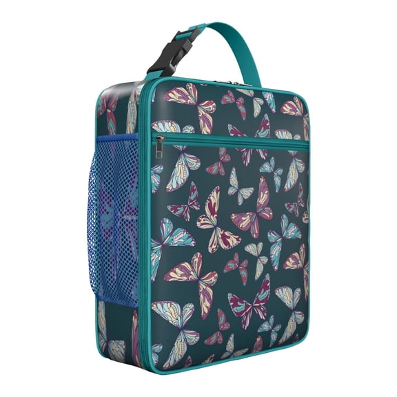 Reusable Small Lunch Box – Colorful Butterfly & Floral Design,Portable Food Container for Work, School, Picnic, Travel