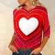 thumbnail image 4 of Xuyuer Womens Valentine T Shirts Love Heart Printed Graphic Tee Tops Spring Shirts Halloween Round Neck 3/4 Length Sleeve Graphic Tee Tops Fashion Casual Printed T-Shirt Top, 4 of 6
