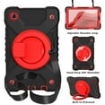 thumbnail image 2 of Dteck with Shoulder Strap Case for Samsung Galaxy Tab A7 Lite 8.7-inch SM-T220 T225 (2021),360 Degree Rotation Shockproof Armor Rubber 3-Layers Protection Case Hybrid Kickstand Cover,Black+Red, 2 of 9