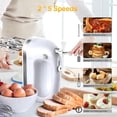 thumbnail image 2 of Electric Hand Mixer with or without Storage Case-5 Speed Turbo Boost, 5 Stainless Steel Accessories, for Cookies Cake Bread Baking, Kitchen Gift (5 Colors), 2 of 8