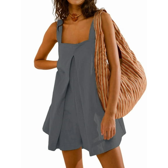 Women'S Summer Casual Jumpsuit Shorts Overalls Loose Jumpsuit Beachwear Travel Holiday Clothing