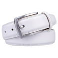 thumbnail image 3 of Men's Belt, Genuine Leather Dress Belts for Men - Classic & Fashion Design for Work Business and Casual (White, 40in), 3 of 5