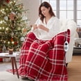 thumbnail image 2 of Westinghouse Electric Blanket Heated Throw Blanket, Plaid Sherpa Heating Blanket, 6 Heat Settings & 2-10 Hours Auto Off, Red Plaid, 50x60in, 2 of 6