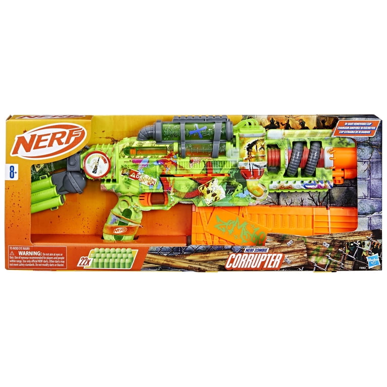 Nerf Zombie Corrupter Dart Blaster, 22 Nerf Elite Darts, Outdoor