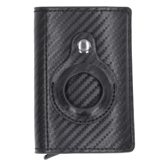 Tarjetero antipérdida de aleación de aluminio, antirrobo, RFID, para iOS, color negro carbón
