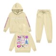thumbnail image 1 of Pop cazadora para niña Hooded Sweatshirt Set,Soft Streetwear Pullover,Cute Long Sleeve Hoodie for Fall Winter （Beige）, 1 of 2