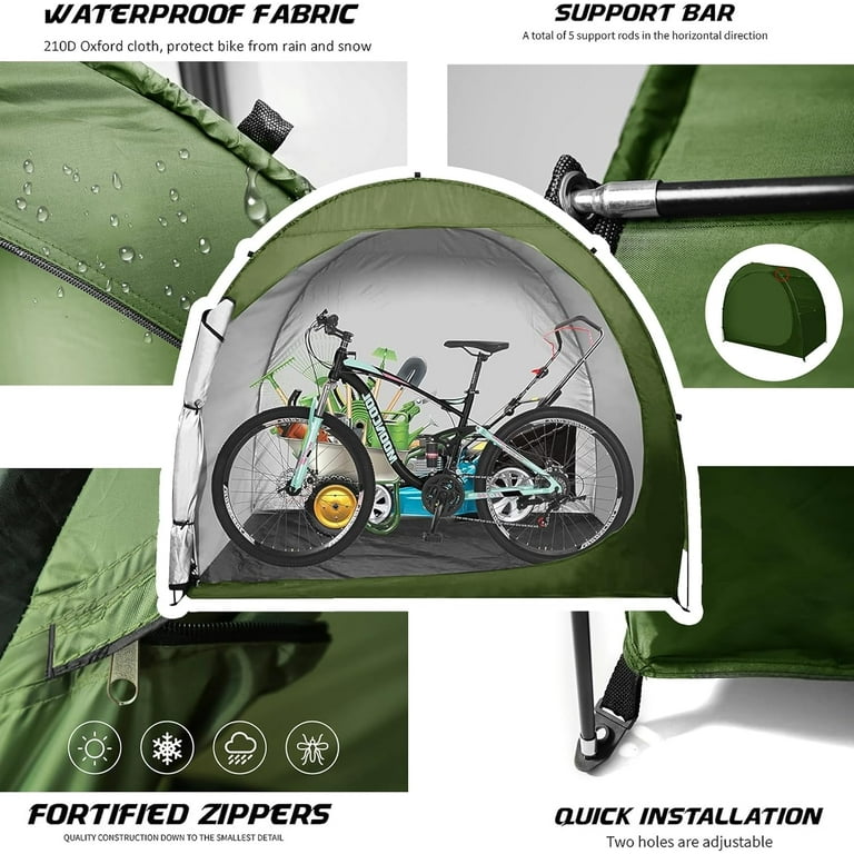 SLSY Oversized Bike Storage Tent for 6 Bikes 6.5 x 5.3 x 5.3 Waterproof Heavy Duty Bike Cover w Bag Portable Shed Cover for Bikes Lawn Mower