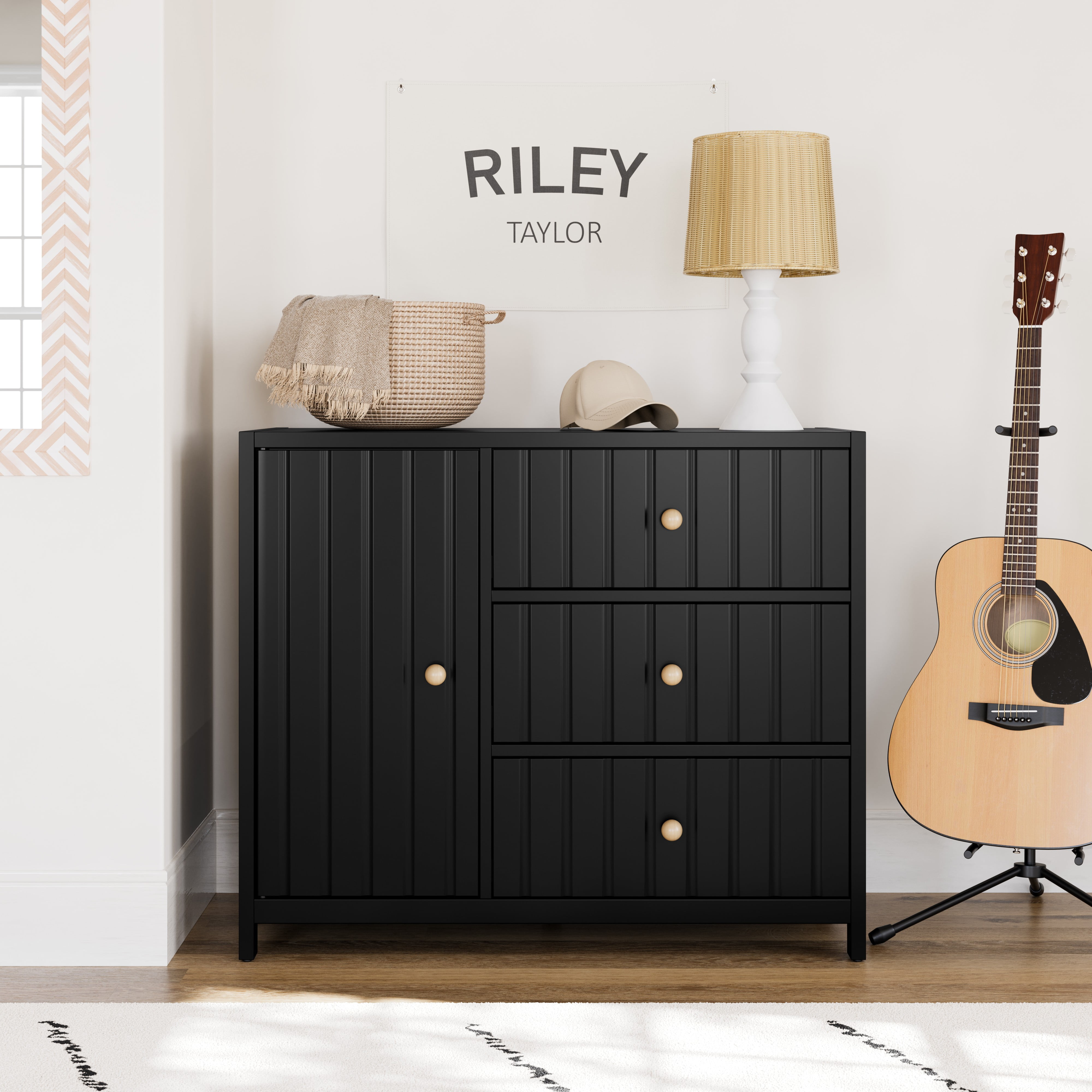 Graco Teddi 3 Drawer Nursery Combo Dresser, Black