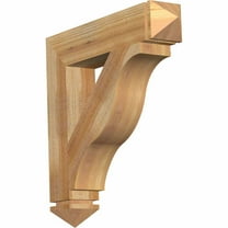 Ekena Millwork 4"W x 22"D x 22"H Funston Arts & Crafts Rough Sawn Bracket, Western Red Cedar
