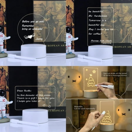 

WAGZOQN USB LED Message Note Board Light 5V Stylish Desk Lamp for Night Atmosphere Ideal Table Lights for Holiday Decorations Perfect Birthday and Christmas Gifts.