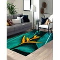 thumbnail image 3 of Tropical Rug, Office Decor Rugs, Decorative Rugs, Botanical Rug, Large Rugs, Flower Rugs, Tropical Flower Rugs, Easy To Clean Rug, 5.9'x9.2' - 180x280 cm, 3 of 8