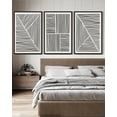 thumbnail image 3 of SHENIFY Mid-Century Modern Wall Art 16x24in3pcs Black Framed Minimalist Abstract Boho Black Line Wall Decor Geometric Artwork Kitchen Dining Room, 3 of 5