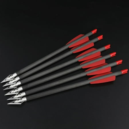 AMEYXGS Archery 9 Crossbow Bolts Pure Carbon Arrow Bow Archery Blade Arrowhead Outdoor
