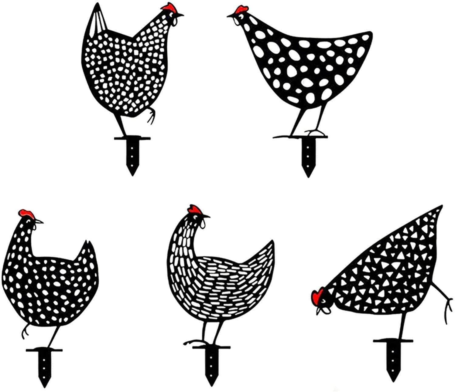 Chicken Yard Art Stake for Outdoor Lawns Garden Backyard Pathway Floor Decor
