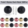 thumbnail image 2 of 300Pcs Metallic Acrylic Beads Large Hole Matte Black Bead Bulk 12mm Plastic Red Gold 6mm Hole European Christmas Round Spacer Beads for Jewelry Making Bracelets Necklace Crafts Beading colorful, 2 of 6