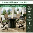 thumbnail image 3 of Hanover Traditions 5-Piece High-Dining Set in Tan with 4 Padded Counter-Height Swivel Chairs and a 40,000 BTU Cast-top Fire Pit Table, 3 of 9