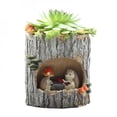 thumbnail image 2 of CUTELOVE Pastoral Creative Tree Hole Story Pots and More Meat Plants Micro - View King Pots Decorative Resin Crafts Decoration, 2 of 4