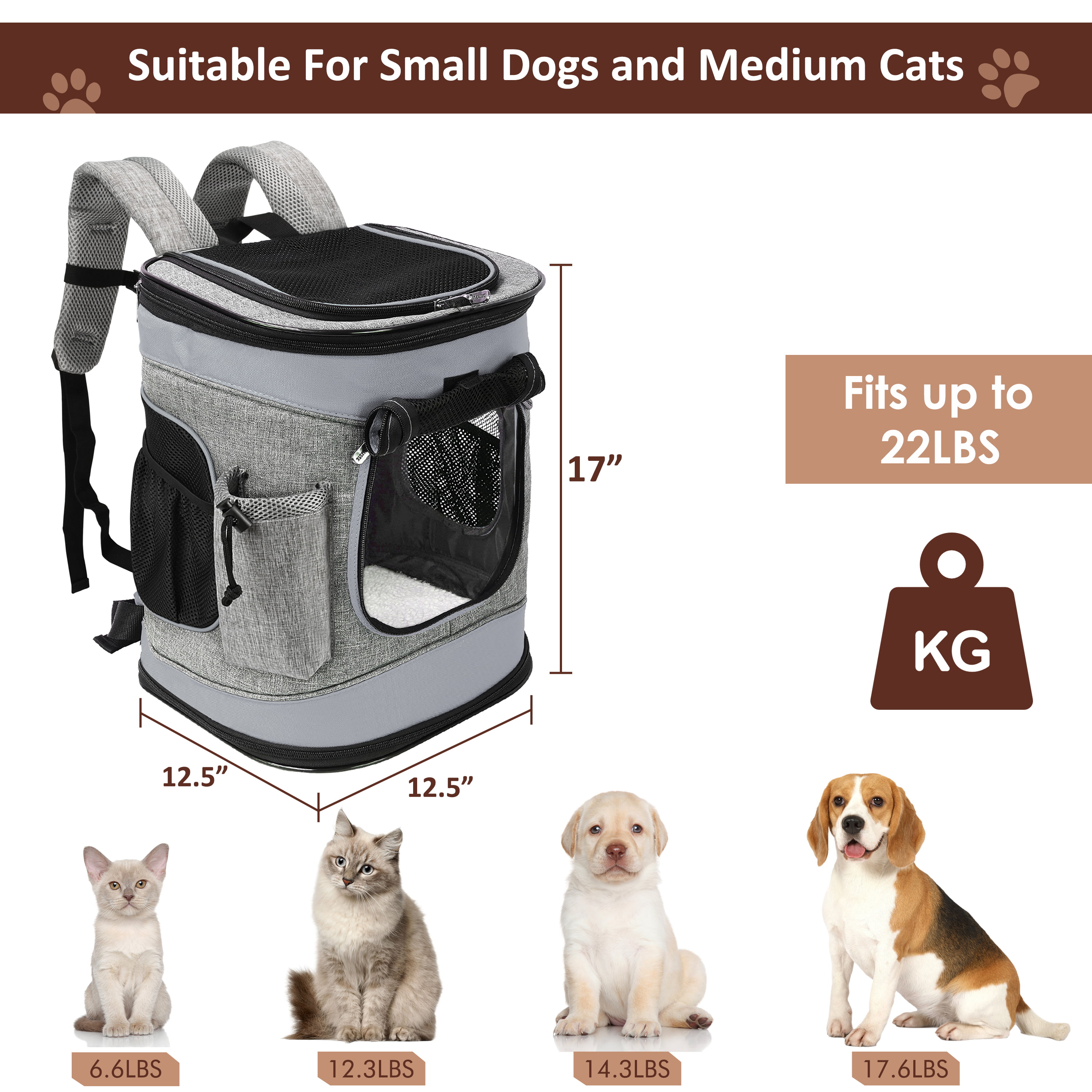Adriene's Choice Luxury Pet Carrier, Puppy Small Dog Carrier, Cat Carrier  Bag, Waterproof Premium PU Leather Carrying Handbag for Outdoor Travel