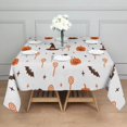 thumbnail image 3 of Pumpkin Skull Bat Spider Square Table Cover Wrinkle Resistant Washable Happy Halloween Table Covers Table Cloths for Halloween Party Decoration (42x42in), 3 of 6