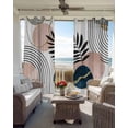 thumbnail image 4 of Boho Geometric Blackout Curtains for Bedroom, Modern Abstract Art Tropical Striped Room Darkening Window Drapes for Living Room, Thermal Insulated Grommet Curtains, 27.5x39 inch, 2 Panels, 4 of 9